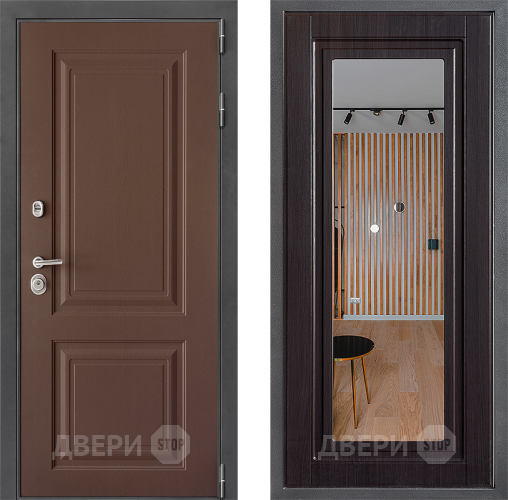 Входная металлическая Дверь Дверной континент ДК-3/729 ФЛЗ Зеркало Венге в Зеленоград