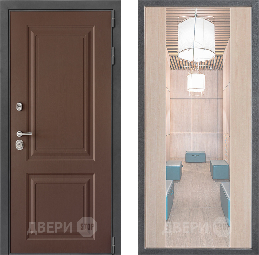 Входная металлическая Дверь Дверной континент ДК-3/729 ФЛЗ-1 Зеркало Капучино в Зеленоград
