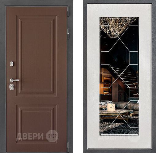 Дверь Дверной континент ДК-3/729 ФЛ-Тиффани Зеркало Белое дерево в Зеленоград