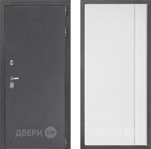 Входная металлическая Дверь Дверной континент ДК-3/744 ФЛ-757 Белое Стекло Софт милк в Зеленоград