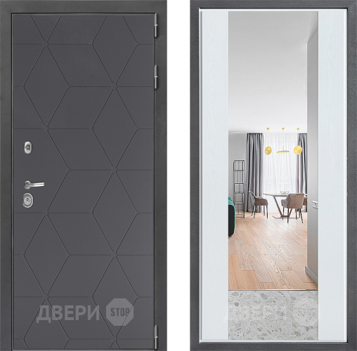 Дверь Дверной континент ДК-3/744 ФЛЗ-1 Зеркало Белое дерево в Зеленоград