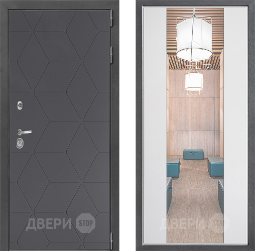 Дверь Дверной континент ДК-3/744 ФЛЗ-1 Зеркало Белый софт в Зеленоград