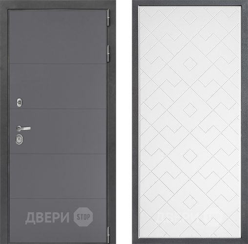 Входная металлическая Дверь Дверной континент ДК-3/649 ФЛ-Тиффани Белый софт в Зеленоград