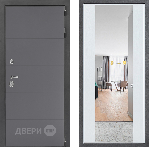Дверь Дверной континент ДК-3/649 ФЛЗ-1 Зеркало Белое дерево в Зеленоград