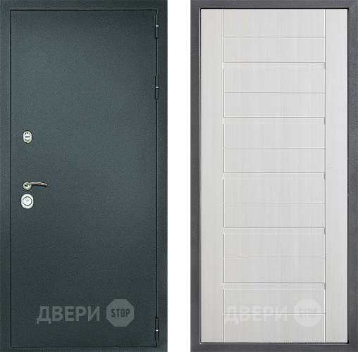 Входная металлическая Дверь Дверной континент Рубикон Серебро Дизайн ФЛ-70 Лиственница белая в Зеленоград