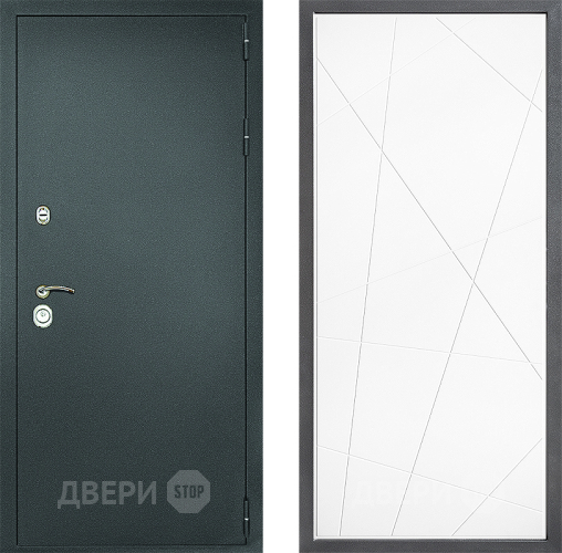 Дверь Дверной континент Рубикон Серебро Дизайн ФЛ-655 Белый софт в Зеленоград