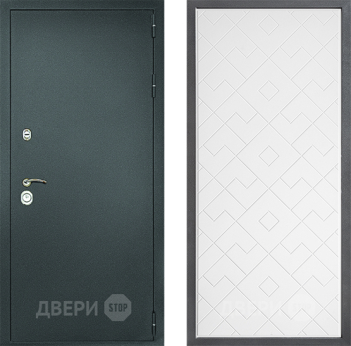 Дверь Дверной континент Рубикон Серебро Дизайн ФЛ-Тиффани Белый софт в Зеленоград
