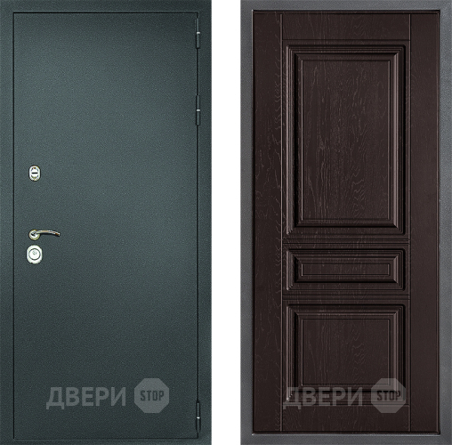Входная металлическая Дверь Дверной континент Рубикон Серебро Дизайн ФЛ-243 Дуб шоколадный в Зеленоград
