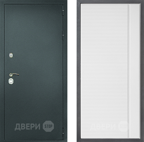 Входная металлическая Дверь Дверной континент Рубикон Серебро Дизайн ФЛ-757 Белое Стекло Софт милк в Зеленоград