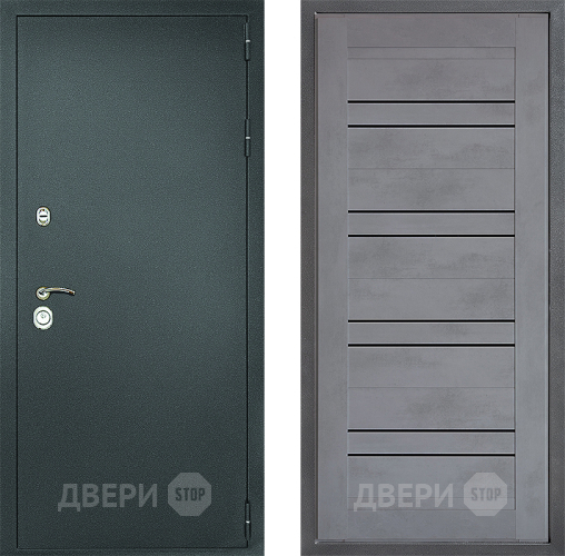 Дверь Дверной континент Рубикон Серебро Дизайн ФЛ-49 Бетон серый в Зеленоград