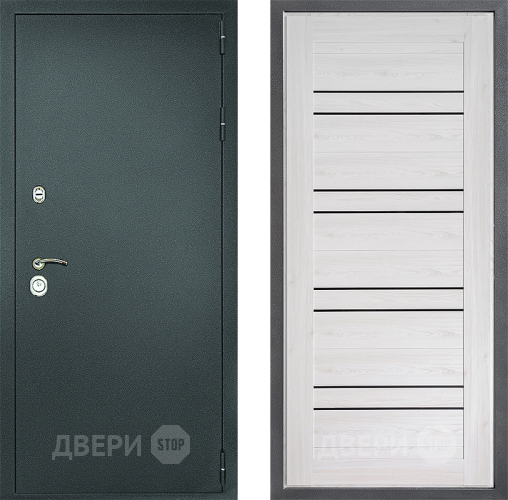 Входная металлическая Дверь Дверной континент Рубикон Серебро Дизайн ФЛ-49 Сосна белая в Зеленоград