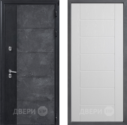 Входная металлическая Дверь Дверной континент ДК-15 Бетон ТЕРМО ФЛ-Лайн Белое дерево в Зеленоград