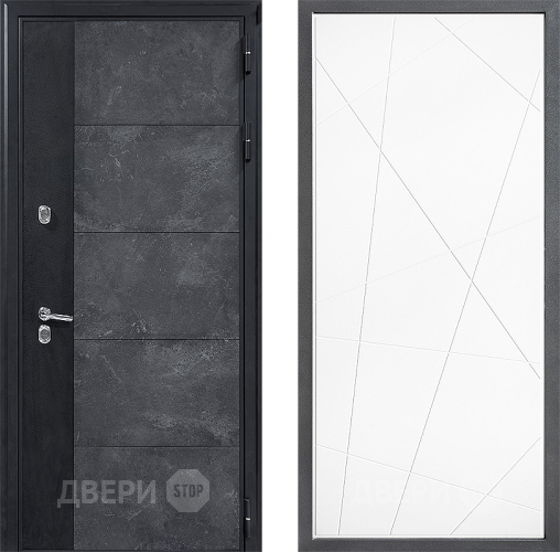 Входная металлическая Дверь Дверной континент ДК-15 Бетон ТЕРМО ФЛ-655 Белый софт в Зеленоград