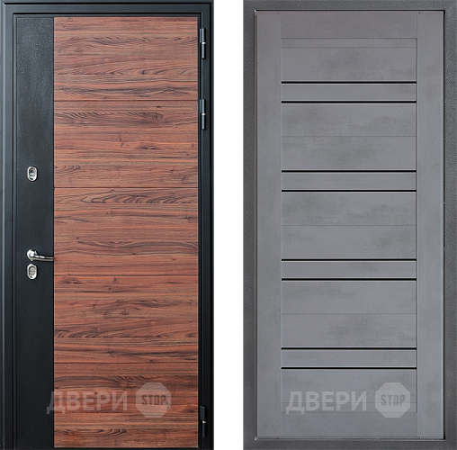 Входная металлическая Дверь Дверной континент ДК-15 Красное Дерево ТЕРМО ФЛ-49 Бетон серый в Зеленоград