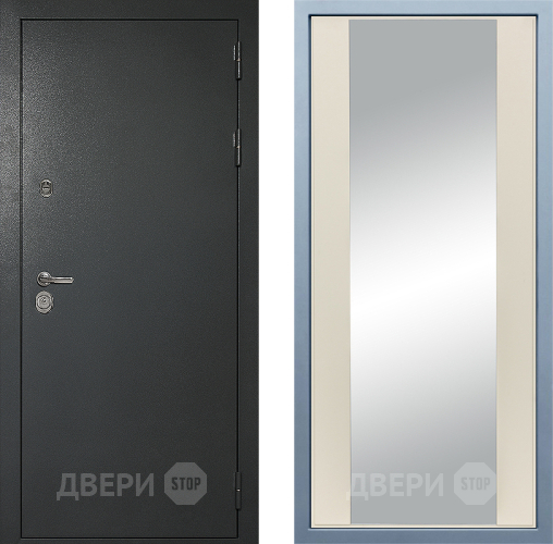 Входная металлическая Дверь Дива МД-40 Титан Д-15 Зеркало Шампань в Зеленоград
