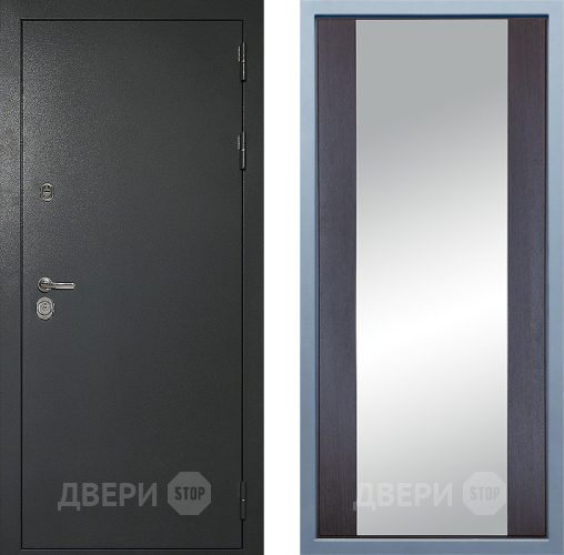 Входная металлическая Дверь Дива МД-40 Титан Д-15 Зеркало Венге в Зеленоград