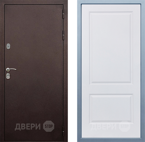 Входная металлическая Дверь Дива МД-40 Медь Д-7 Белый в Зеленоград