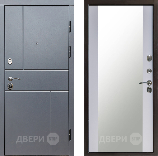 Дверь Престиж Горизонт Грэй Зеркало Белый софт в Зеленоград