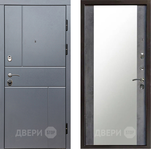 Дверь Престиж Горизонт Грэй Зеркало Бетон темный в Зеленоград