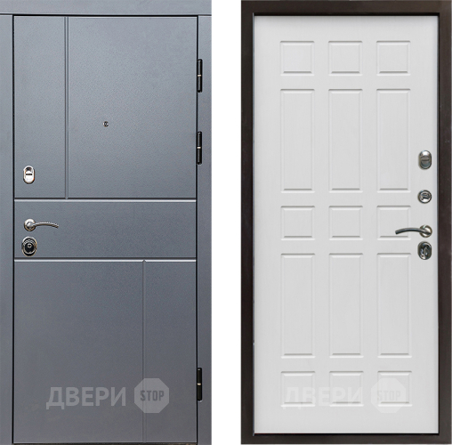 Входная металлическая Дверь Престиж Горизонт Грэй Спарта Белое дерево в Зеленоград