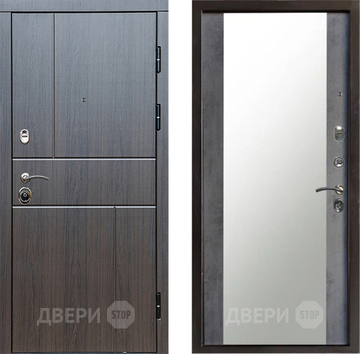Входная металлическая Дверь Престиж Горизонт Венге Зеркало Бетон темный в Зеленоград