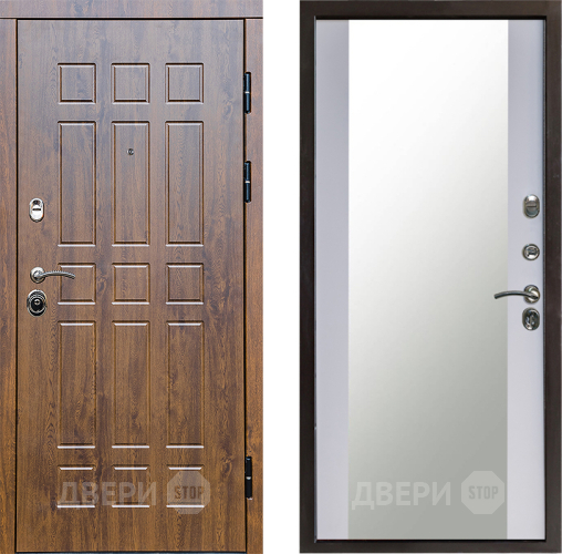 Входная металлическая Дверь Престиж Стандарт Зеркало Белый софт в Зеленоград