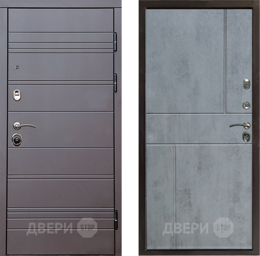 Дверь Престиж Линия Браун Горизонт Бетон темный в Зеленоград