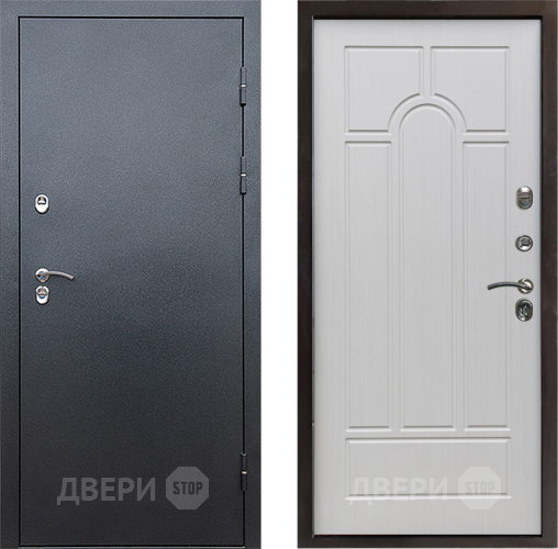 Входная металлическая Дверь Престиж TERMO с терморазрывом Снегирь Серебро Арка Лиственница белая в Зеленоград