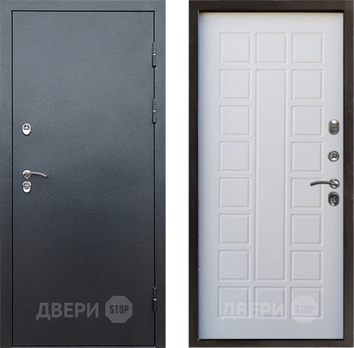 Входная металлическая Дверь Престиж TERMO с терморазрывом Снегирь Серебро Престиж Белое дерево в Зеленоград