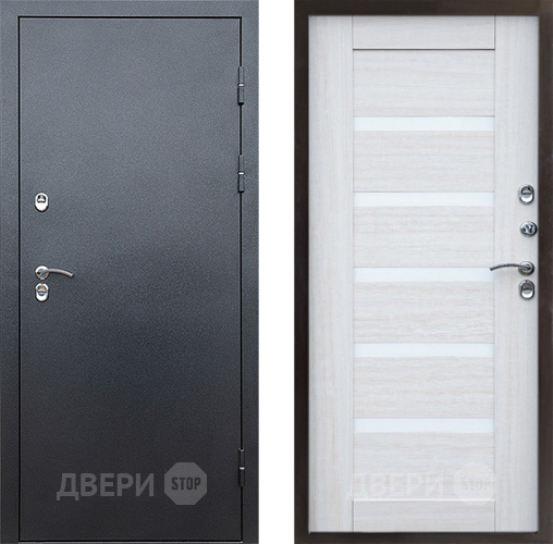 Входная металлическая Дверь Престиж TERMO с терморазрывом Снегирь Серебро Царга Лиственница белая в Зеленоград