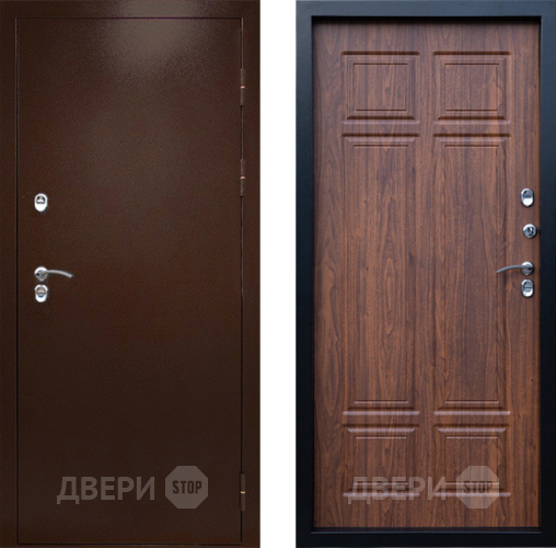 Входная металлическая Дверь Престиж TERMO с терморазрывом Снегирь Медь Премиум Орех темный в Зеленоград