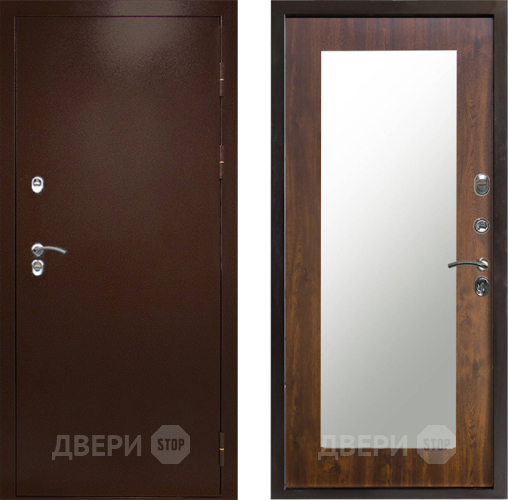 Входная металлическая Дверь Престиж TERMO с терморазрывом Снегирь Медь Зеркало пастораль Дуб в Зеленоград