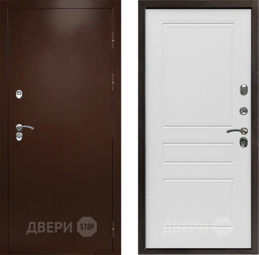 Входная металлическая Дверь Престиж TERMO с терморазрывом Снегирь Медь Классика Лиственница белая в Зеленоград
