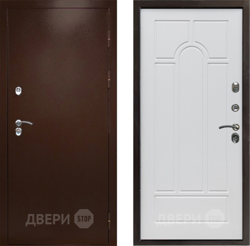 Входная металлическая Дверь Престиж TERMO с терморазрывом Снегирь Медь Арка Белое дерево в Зеленоград