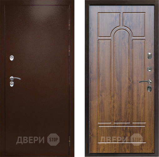 Входная металлическая Дверь Престиж TERMO с терморазрывом Снегирь Медь Арка Дуб в Зеленоград