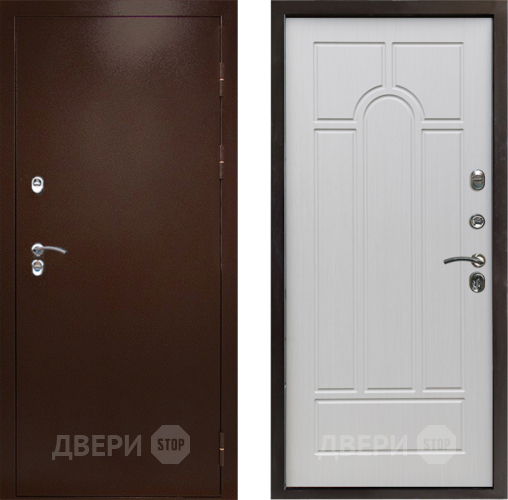 Входная металлическая Дверь Престиж TERMO с терморазрывом Снегирь Медь Арка Лиственница белая в Зеленоград