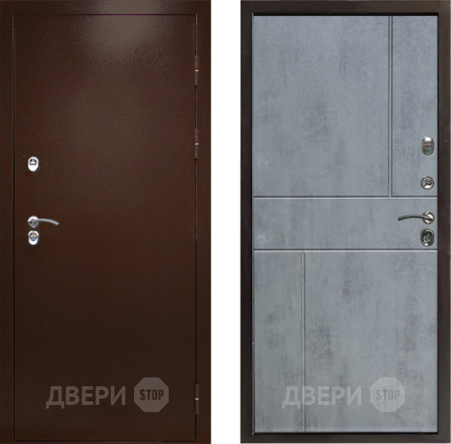 Входная металлическая Дверь Престиж TERMO с терморазрывом Снегирь Медь Горизонт Бетон темный в Зеленоград