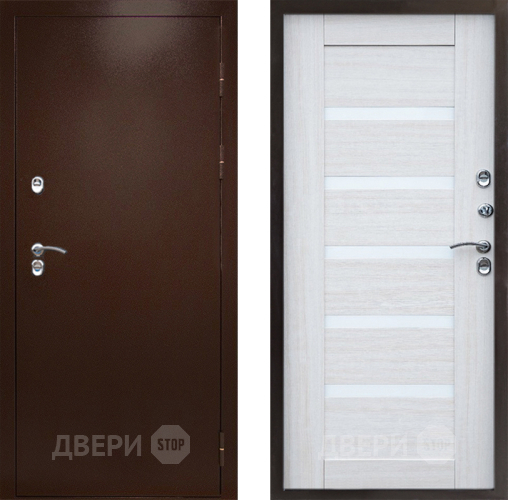 Входная металлическая Дверь Престиж TERMO с терморазрывом Снегирь Медь Царга Лиственница белая в Зеленоград
