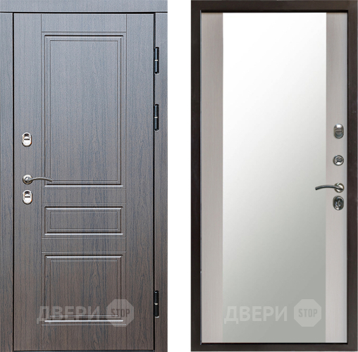 Входная металлическая Дверь Престиж TERMO с терморазрывом Классика Зеркало Лиственница белая в Зеленоград