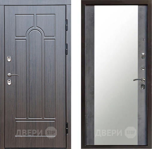 Дверь Престиж TERMO с терморазрывом Арка Зеркало Бетон темный в Зеленоград