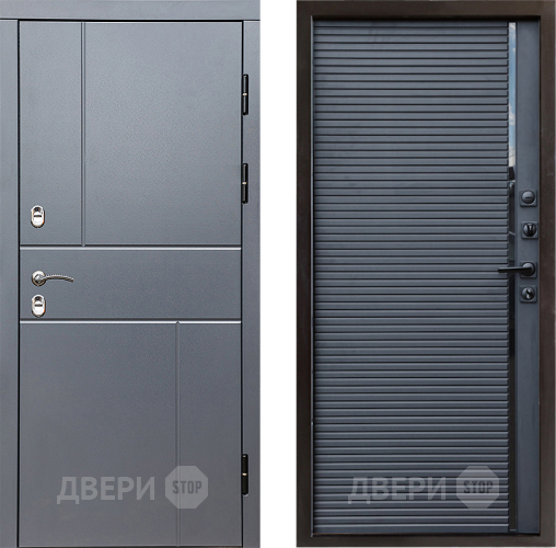 Входная металлическая Дверь Престиж TERMO с терморазрывом Горизонт Грэй Porte Черный кварц в Зеленоград