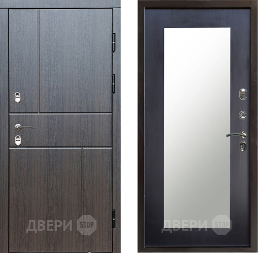 Входная металлическая Дверь Престиж TERMO с терморазрывом Горизонт Венге Зеркало пастораль Венге в Зеленоград