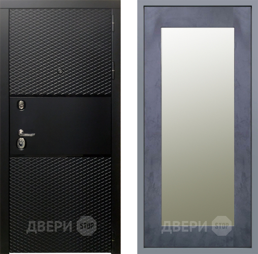 Дверь Заводские двери Тефлон Зеркало Модерн Бетон темный в Зеленоград