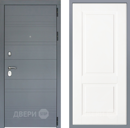 Дверь Заводские двери Лира Софт графит Доррен Белый софт в Зеленоград
