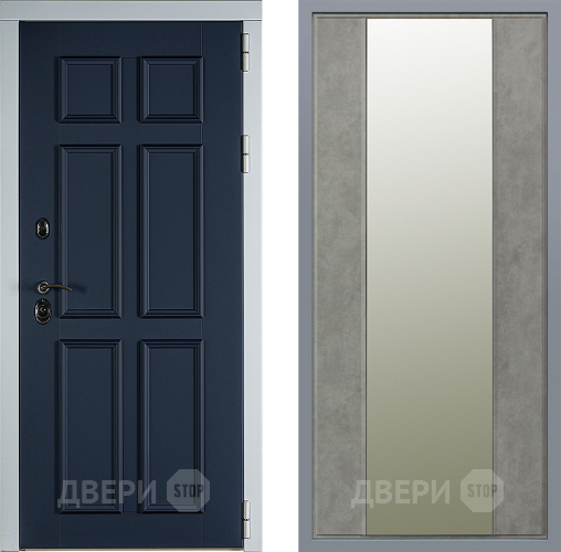 Дверь Заводские двери Стокгольм Зеркало Макси Бетон темный в Зеленоград