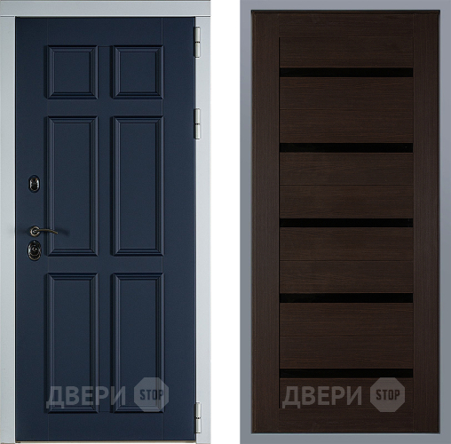 Дверь Заводские двери Стокгольм СБ-1 орех тисненый в Зеленоград