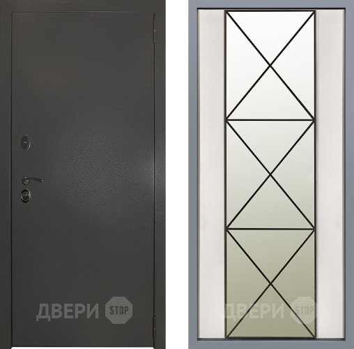 Дверь Заводские двери Эталон 3к антик серебро Зеркало Перфекто Структурное дерево в Зеленоград