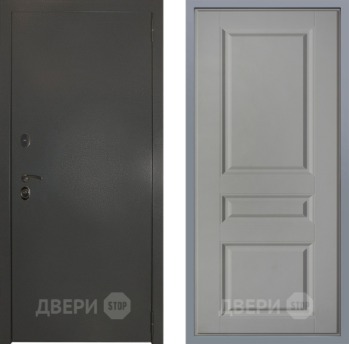 Дверь Заводские двери Эталон 3к антик серебро Стокгольм Грей софт в Зеленоград