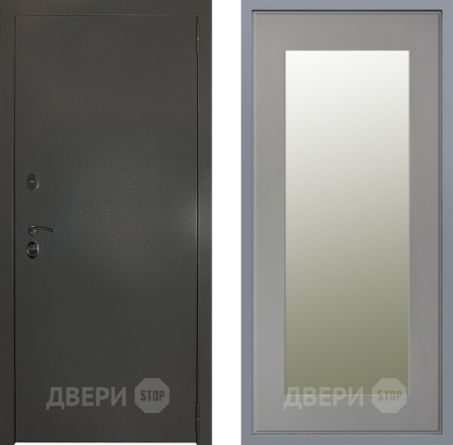 Дверь Заводские двери Эталон 3к антик серебро Зеркало Модерн Грей софт в Зеленоград