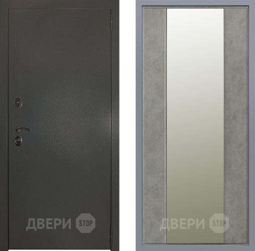 Дверь Заводские двери Эталон 3к антик серебро Зеркало Макси Бетон темный в Зеленоград